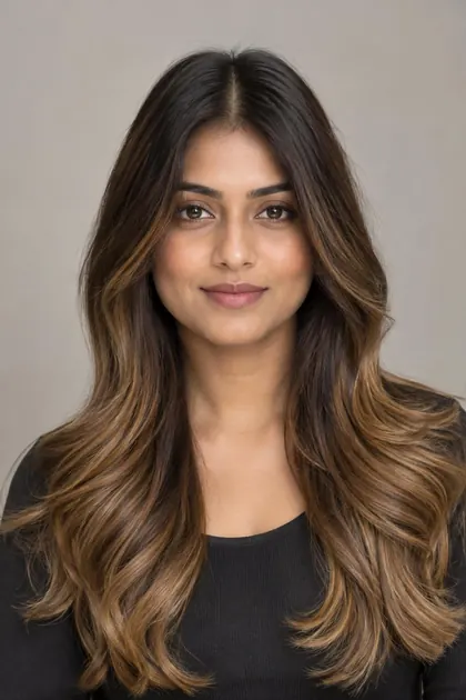 Caramel balayage hair colour
